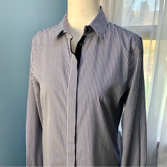 J. Crew Blue Endless Stripes Button Down Shirt - Picture 3 of 10